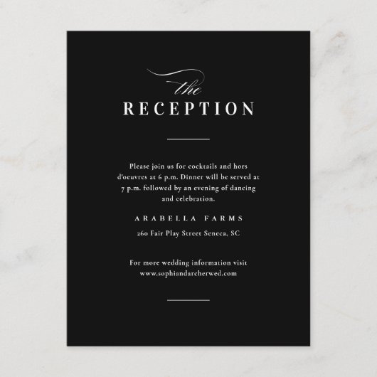 タイエレガントプ白黒ウェディングレセプション エンクロージャーカード (正面)