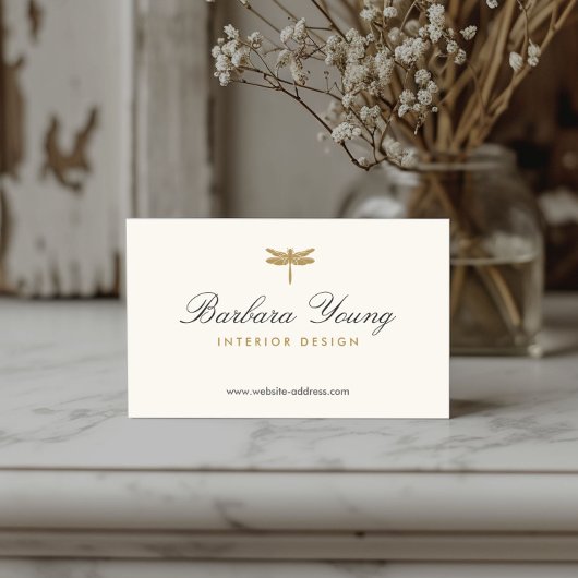 タイエレガントプ金ゴールドトンボアイボリー 名刺