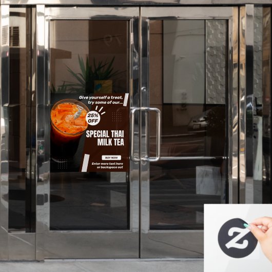 タイカスタマイズミルクティーショッププロモーション%オフ ウィンドウサイン (オフィスドア)