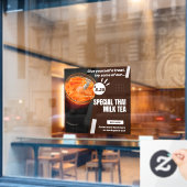 タイカスタマイズミルク茶専門店プロモーション ウィンドウサイン (カフェ窓)