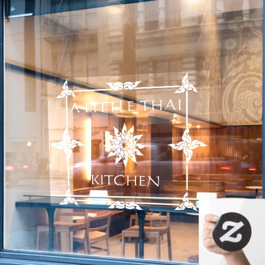 タイカスタマイズレストランタイフラワーウィンドウC ウィンドウサイン (カフェ窓)