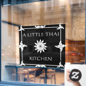 タイカスタマイズレストランタイフラワー ウィンドウサイン (カフェ窓)