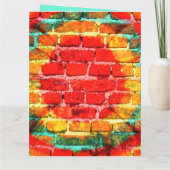 タイカスタムダイ平和サインれんが壁グラフィティ カード (裏面)