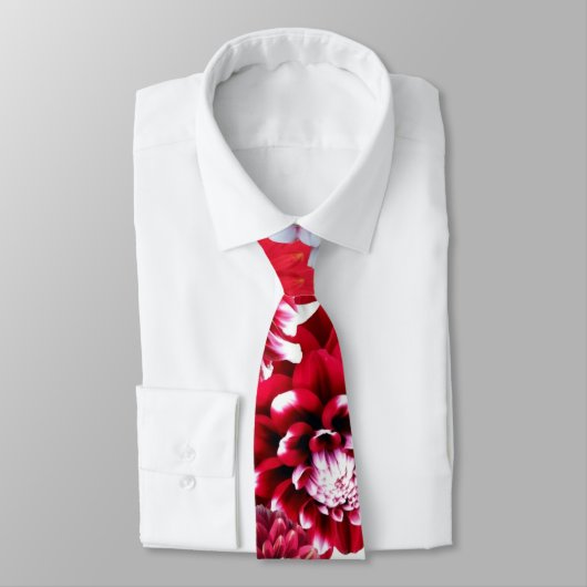 タイカスタム抽象芸術ピンクの白い花 ネクタイ (タイ)