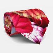 タイカスタム抽象芸術ピンクの白い花 ネクタイ (ロール)