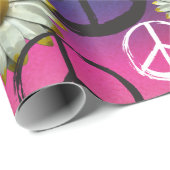 タイカラフルダイ平和シンボル愛デイジーヒッピー ラッピングペーパー (ロールコーナー)