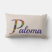タイカラフルダイ文字Pイニシャルあなたの名前を追加 ランバークッション (裏面)