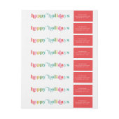 タイカラフルプハッピーホリデイズ差出人住所 ラップアラウンドラベル (シート)