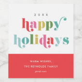 タイカラフルプモダン休日 ワインラベル (シングルラベル)