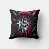 タイカラフルプ付きクラゲ鮮やかイラストレーション クッション (裏面)