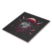 タイカラフルプ付きクラゲ鮮やかイラストレーション タイル (側面)