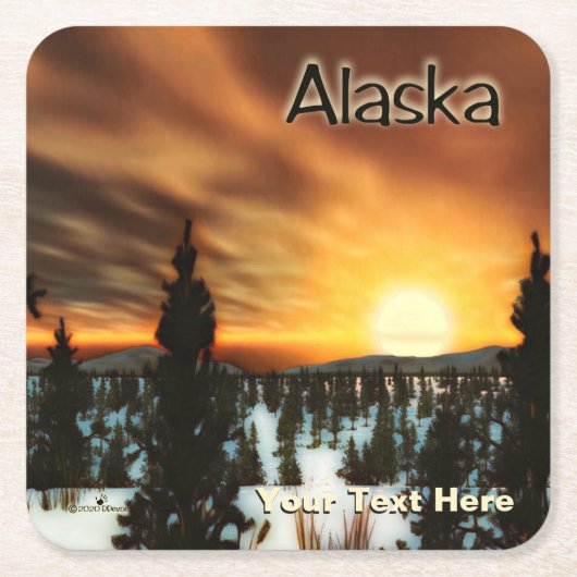 タイガサン – アラスカ スクエアペーパーコースター (正面)