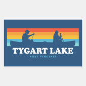 タイガルトレイクウェストバージニアカヌー 長方形シール (正面)