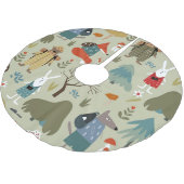 タイガワイルドライフ：ヴィンテージキッズパターン ブラッシュドポリエステルツリースカート (アングル)