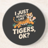 タイガーおもしろいアート女子男性へ少年少女アニマルティ コースター (正面)