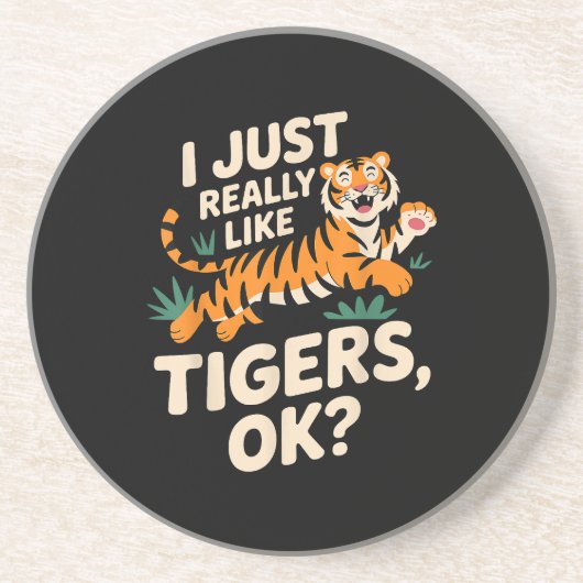 タイガーおもしろいアート女子男性へ少年少女アニマルティ コースター (正面)