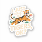 タイガーおもしろいアート女子男性へ少年少女アニマルティ シール (正面)