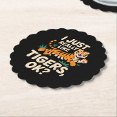 タイガーおもしろいアート女子男性へ少年少女アニマルティ ペーパーコースター (アングル)