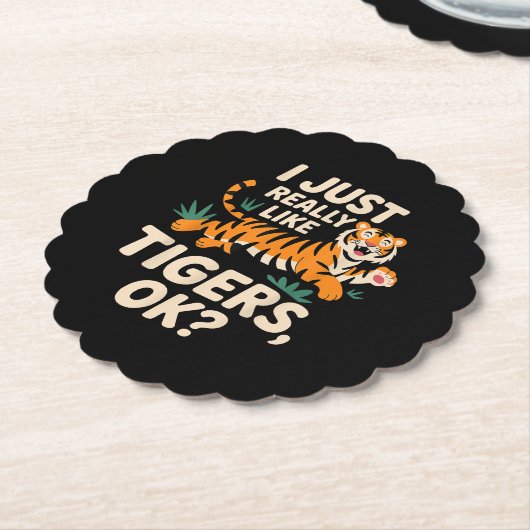タイガーおもしろいアート女子男性へ少年少女アニマルティ ペーパーコースター (アングル)