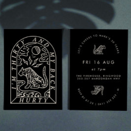 タイガーおもしろいバックハーティ30歳の誕生日招待状 招待状