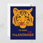 タイガーおもしろいビーマイバレンディナー ポストカード (正面/裏面)