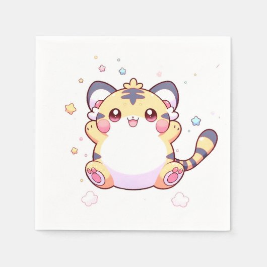 タイガーお洒落ベイビーシャワー スタンダードカクテルナプキン (正面)