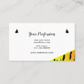 タイガーかわいらしパターンかわいい蝶の丸いフレーム 名刺 (裏面)