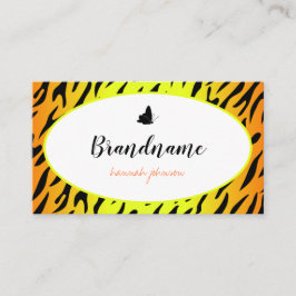 タイガーかわいらしパターンかわいい蝶の丸いフレーム 名刺