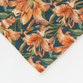 タイガーかわいらしリリーフローラ フリースブランケット (角)