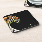 タイガーが近づく – 野生動物のアートワーク コースター (左側)
