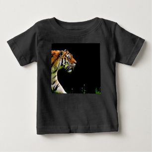 タイガーが近づく – 野生動物のアートワーク ベビーTシャツ