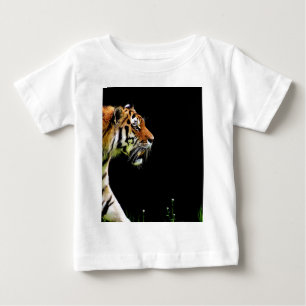 タイガーが近づく – 野生動物のアートワーク ベビーTシャツ