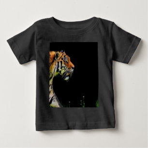 タイガーが近づく – 野生動物のアートワーク ベビーTシャツ