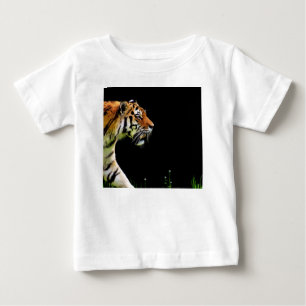 タイガーが近づく – 野生動物のアートワーク ベビーTシャツ