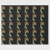 タイガーが近づく – 野生動物のアートワーク ラッピングペーパー (フラット)