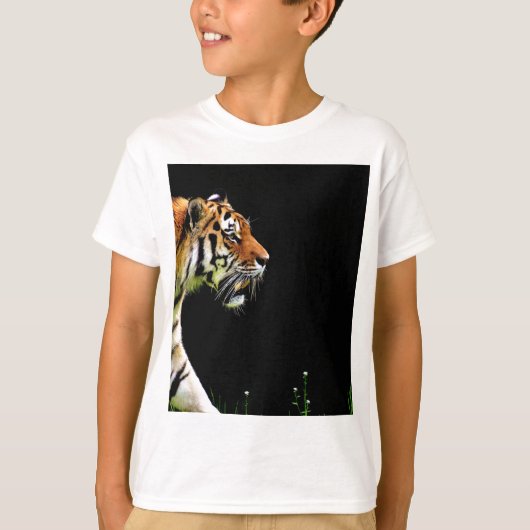 タイガーが近づく – 野生動物のアートワーク Tシャツ (正面)