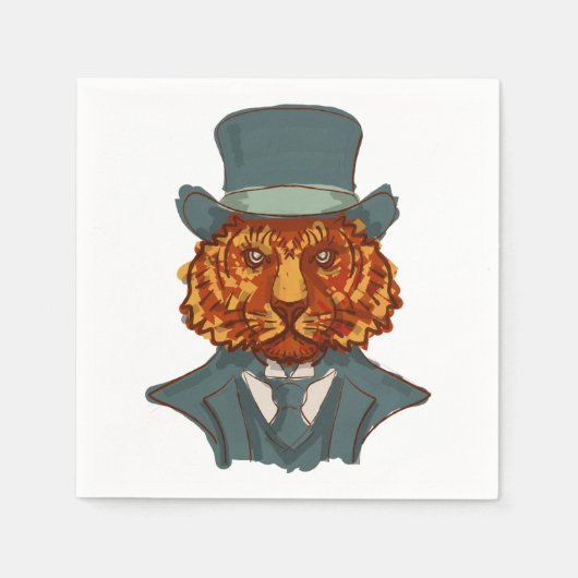 タイガーさん スタンダードカクテルナプキン (正面)