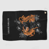 タイガーとさくらんぼブロッサムゴルフあなたの名前 ゴルフタオル (横)