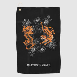 タイガーとさくらんぼブロッサムゴルフあなたの名前 ゴルフタオル