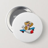 タイガーとしてパイロットの飛行機 缶バッジ (正面&裏面)