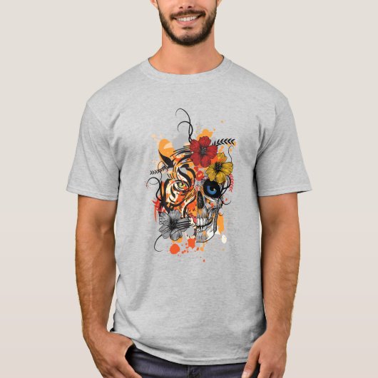 タイガーとスカル Tシャツ (正面)