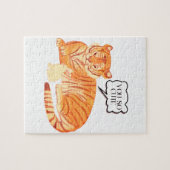 タイガーとバニーの友情 – Cute Animal Illustra ジグソーパズル (横)