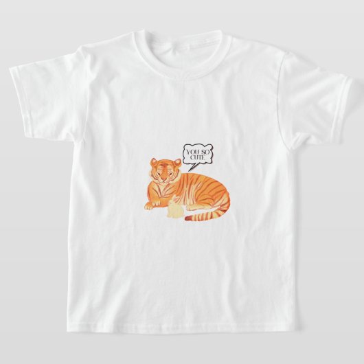 タイガーとバニーの友情 – Cute Animal Illustra Tシャツ (レイダウン)