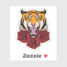 タイガーとバラ シール