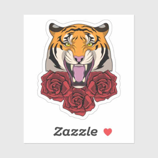 タイガーとバラ シール (シート)