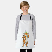 タイガーとパーティーハットパーティー エプロン (着用した状態)