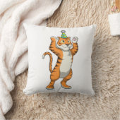 タイガーとパーティーハットパーティー クッション (ブランケット)