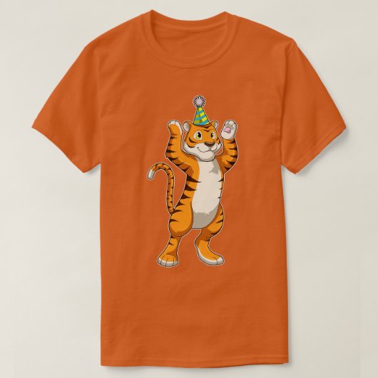 タイガーとパーティーハットパーティー Tシャツ (デザイン正面)