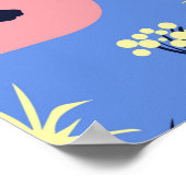 タイガーとヒョウ柄の幾何学的スタイルデザイン ポスター (角)