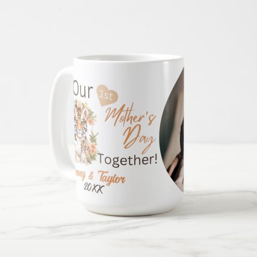 タイガーと子牛、母の日の一緒に コーヒーマグカップ (正面左)